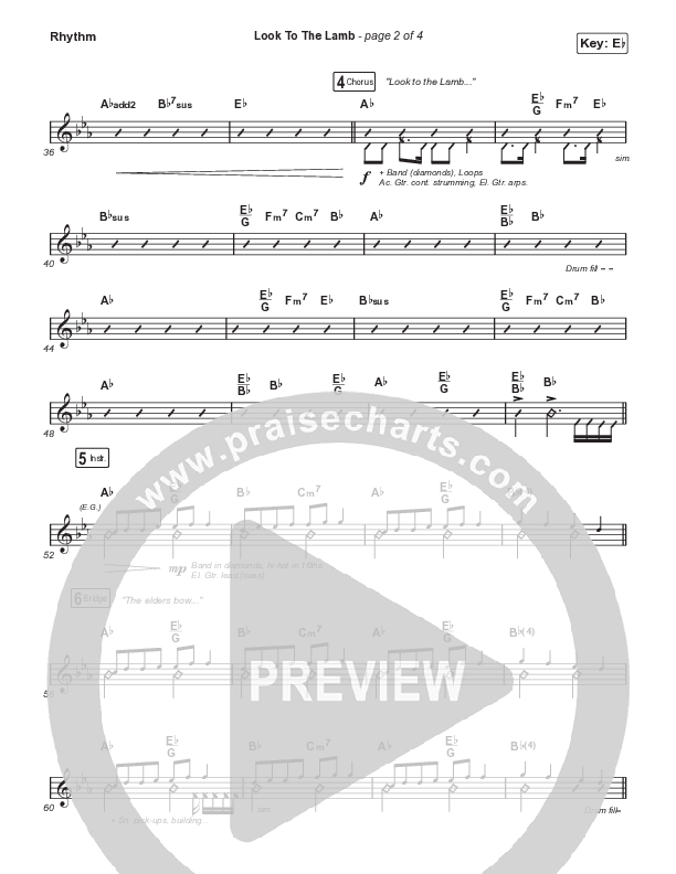 Look To The Lamb (Worship Choir/SAB) Rhythm Chart (Bryan & Katie Torwalt / Lindy Cofer / Jesus Culture / Arr. Phil Nitz)