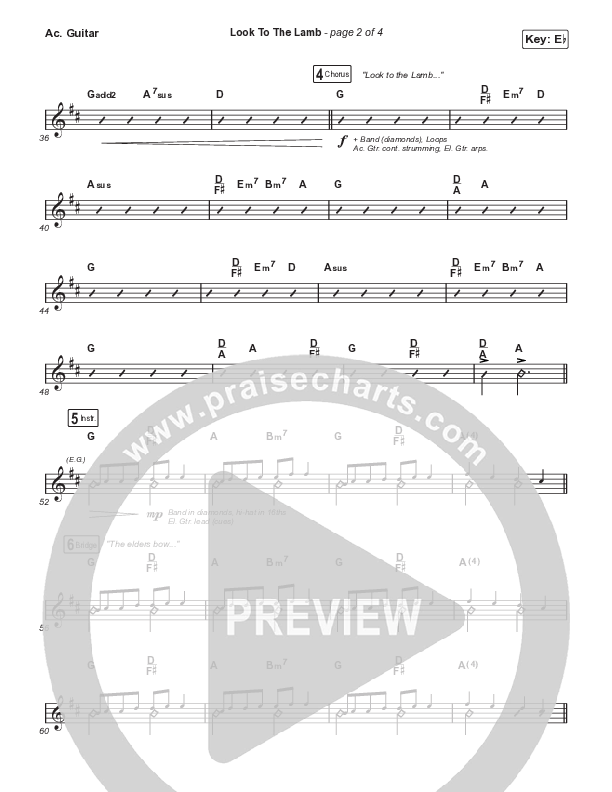 Look To The Lamb (Unison/2-Part) Acoustic Guitar (Bryan & Katie Torwalt / Lindy Cofer / Jesus Culture / Arr. Phil Nitz)