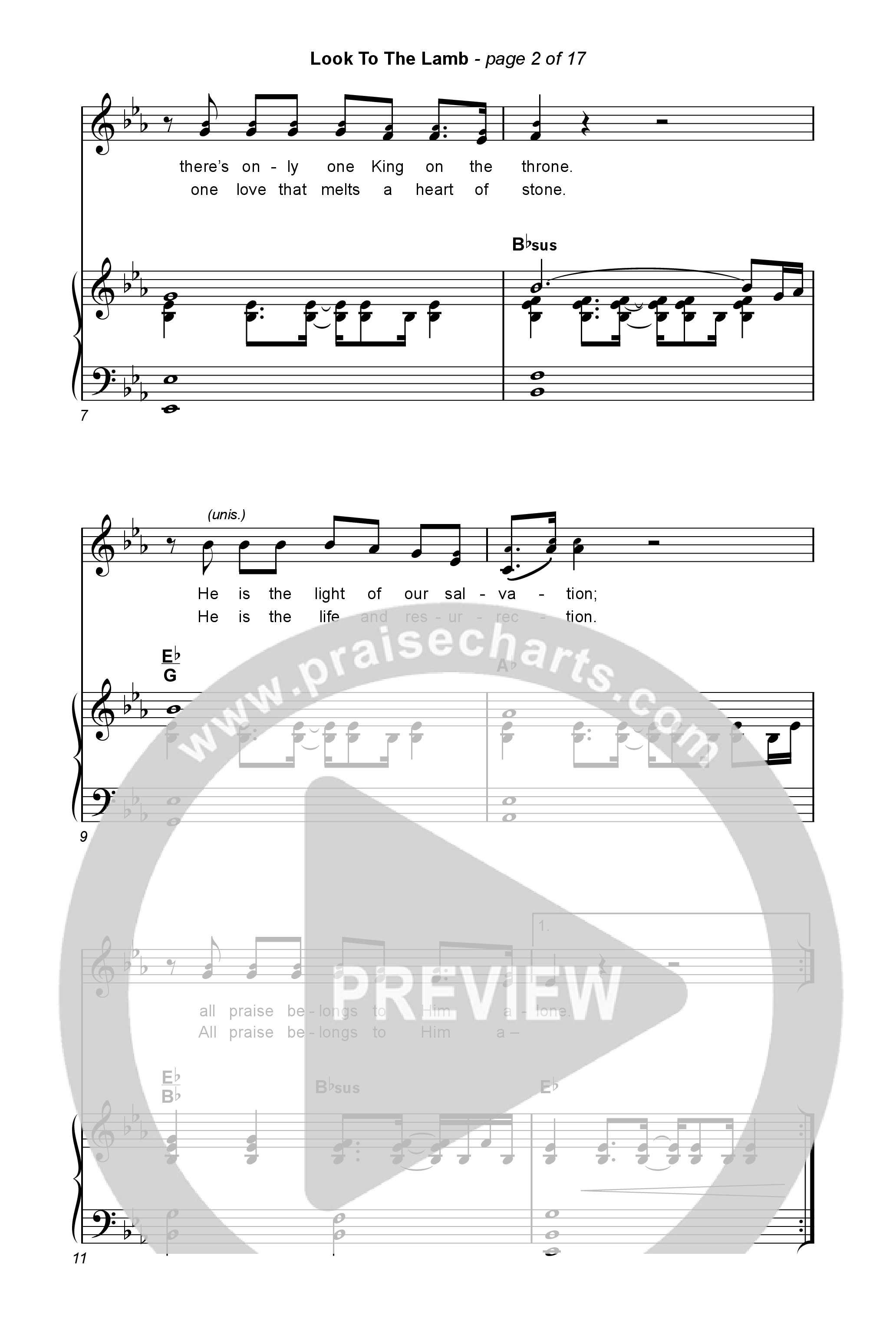 Look To The Lamb (Unison/2-Part) Octavo (Uni/2-Part & Pno) (Bryan & Katie Torwalt / Lindy Cofer / Jesus Culture / Arr. Phil Nitz)