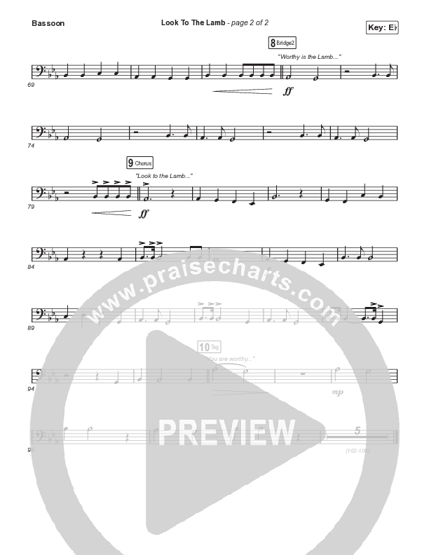 Look To The Lamb (Sing It Now) Bassoon (Bryan & Katie Torwalt / Lindy Cofer / Jesus Culture / Arr. Phil Nitz)