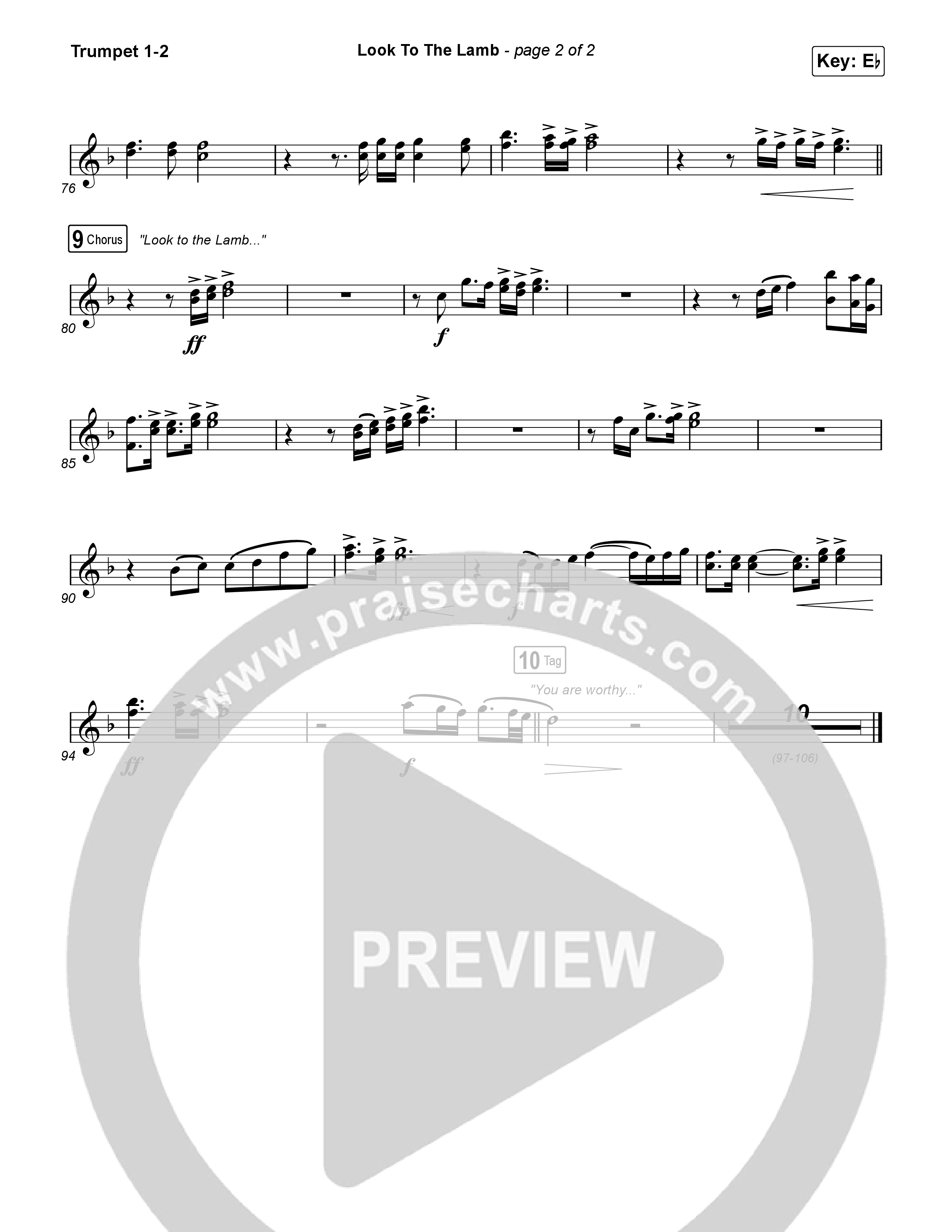 Look To The Lamb (Sing It Now) Trumpet 1,2 (Bryan & Katie Torwalt / Lindy Cofer / Jesus Culture / Arr. Phil Nitz)