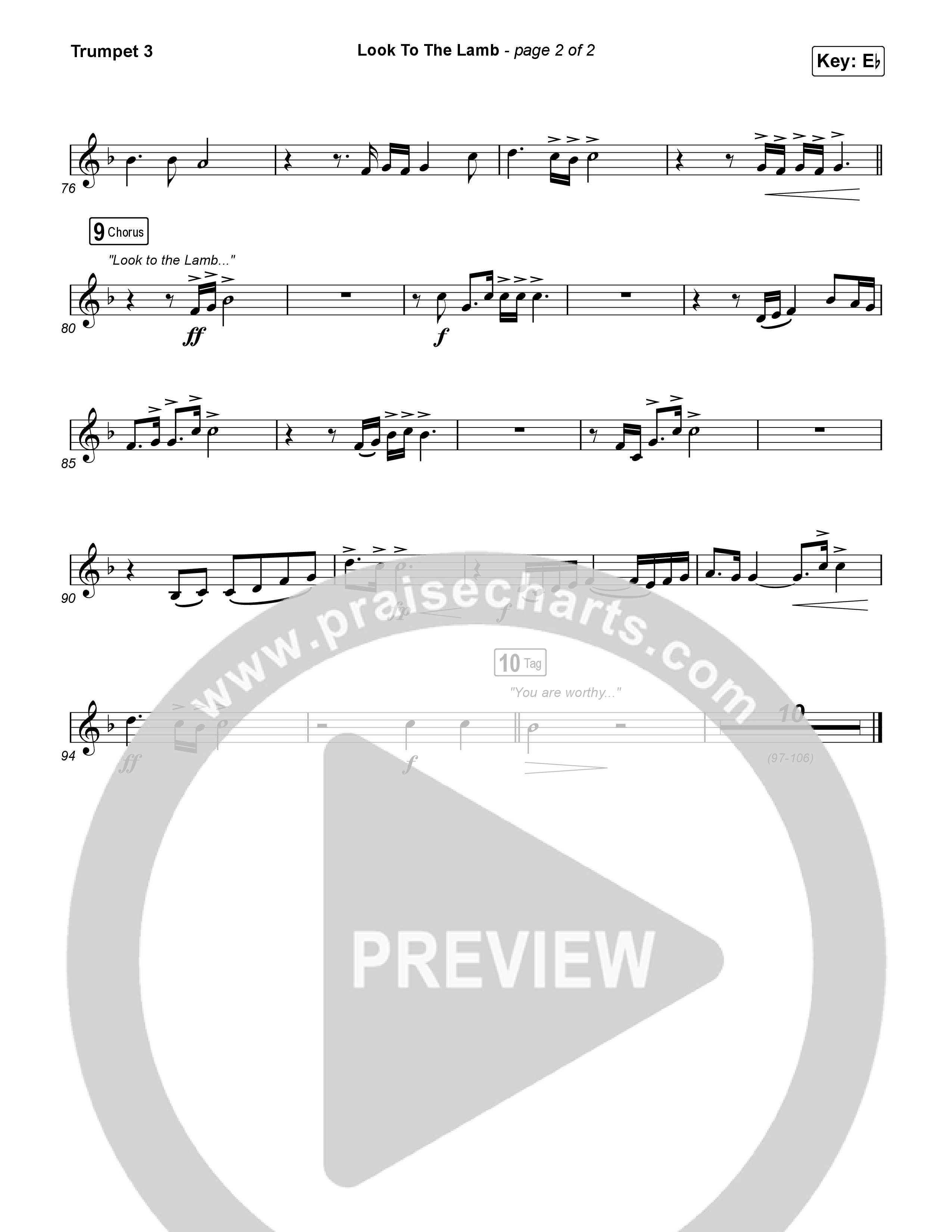 Look To The Lamb (Sing It Now) Trumpet 3 (Bryan & Katie Torwalt / Lindy Cofer / Jesus Culture / Arr. Phil Nitz)