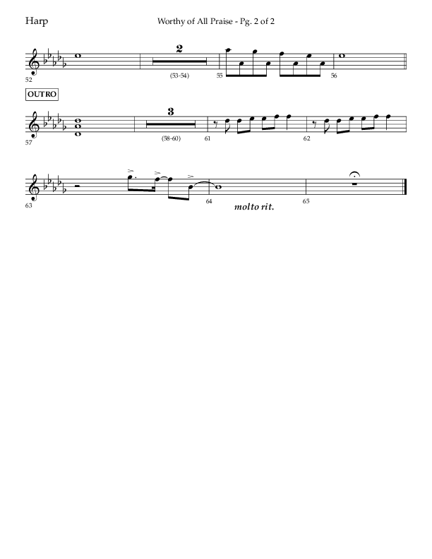 Worthy Of All Praise (Choral Anthem SATB) Harp (Lifeway Choral / Arr. Craig Adams)