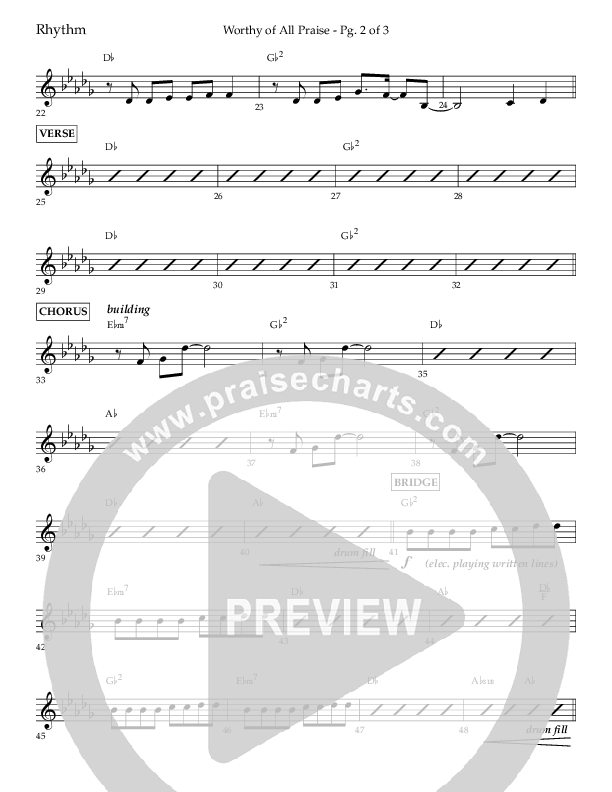 Worthy Of All Praise (Choral Anthem SATB) Lead Melody & Rhythm (Lifeway Choral / Arr. Craig Adams)