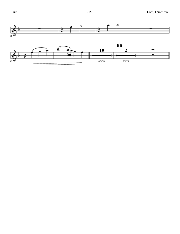 Lord I Need You (Choral Anthem SATB) Flute (Lillenas Choral / Arr. Dave Williamson)