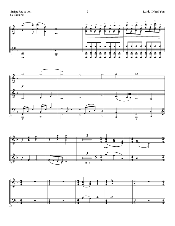 Lord I Need You (Choral Anthem SATB) String Reduction (Lillenas Choral / Arr. Dave Williamson)