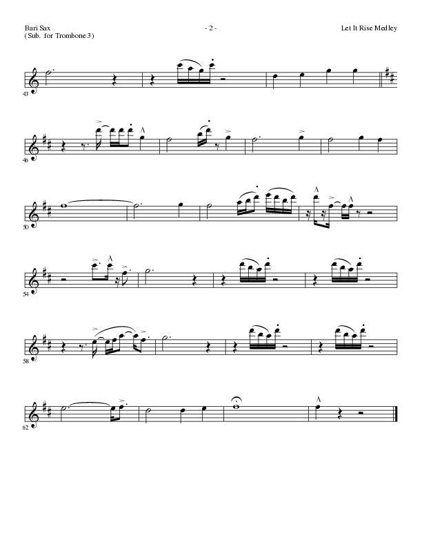 Let It Rise Medley with Holy Holy Holy (Choral Anthem SATB) Bari Sax (Lillenas Choral / Arr. Mike Speck)