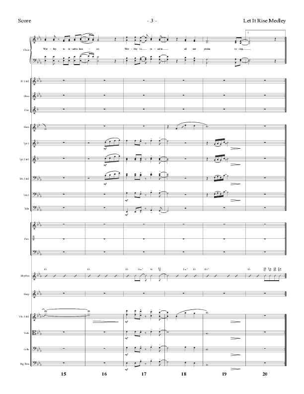 Let It Rise Medley with Holy Holy Holy (Choral Anthem SATB) Orchestration (Lillenas Choral / Arr. Mike Speck)