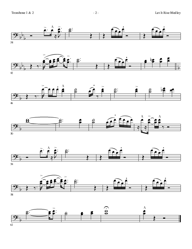 Let It Rise Medley with Holy Holy Holy (Choral Anthem SATB) Trombone 1/2 (Lillenas Choral / Arr. Mike Speck)