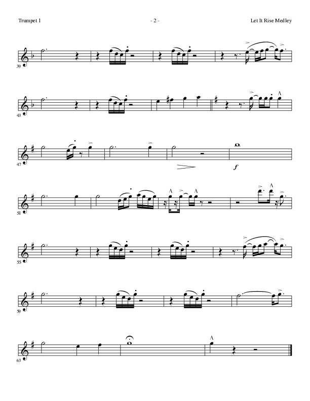 Let It Rise Medley with Holy Holy Holy (Choral Anthem SATB) Trumpet 1 (Lillenas Choral / Arr. Mike Speck)