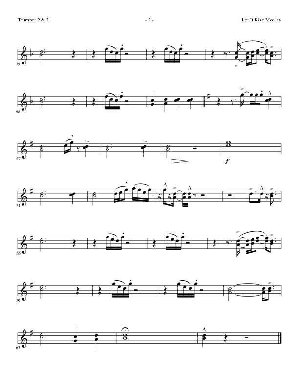 Let It Rise Medley with Holy Holy Holy (Choral Anthem SATB) Trumpet 2/3 (Lillenas Choral / Arr. Mike Speck)