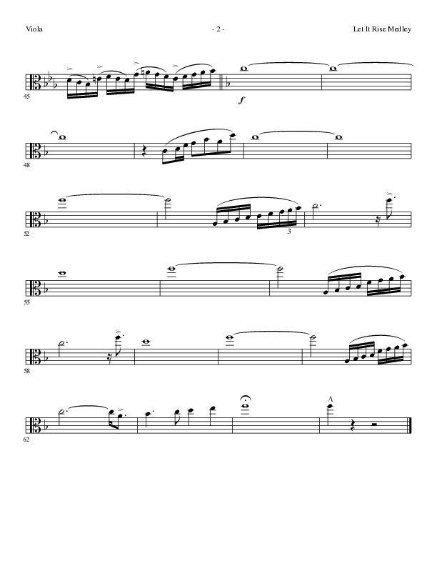 Let It Rise Medley with Holy Holy Holy (Choral Anthem SATB) Viola (Lillenas Choral / Arr. Mike Speck)