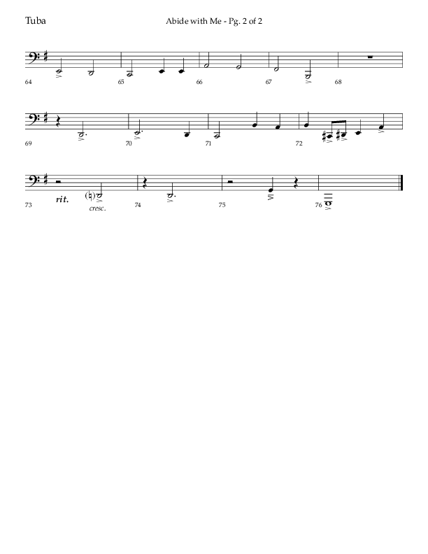 Abide With Me (Choral Anthem SATB) Tuba (Lifeway Choral / Arr. Gary Matthews / Arr. Chris McDonald)