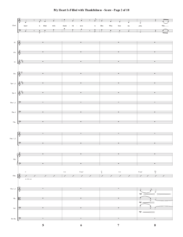 My Heart Is Filled With Thankfulness (Choral Anthem SATB) Orchestration (Word Music Choral / Arr. Steve Mauldin)