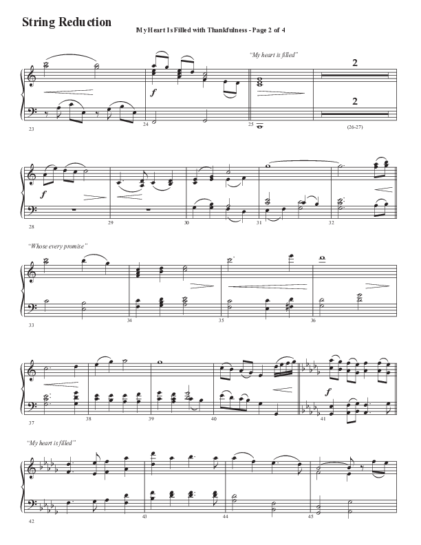 My Heart Is Filled With Thankfulness (Choral Anthem SATB) String Reduction (Word Music Choral / Arr. Steve Mauldin)