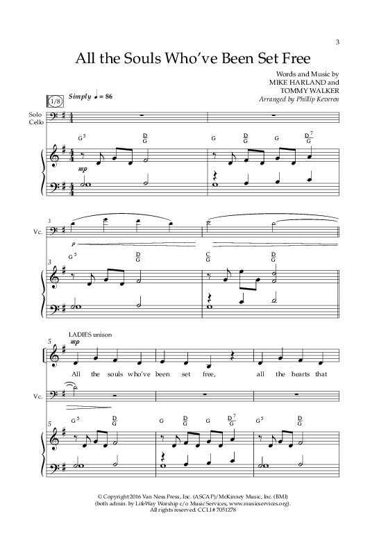 All The Souls Who've Been Set Free (Choral Anthem SATB) Anthem (SATB/Piano) (Lifeway Choral / Arr. Phillip Keveren)