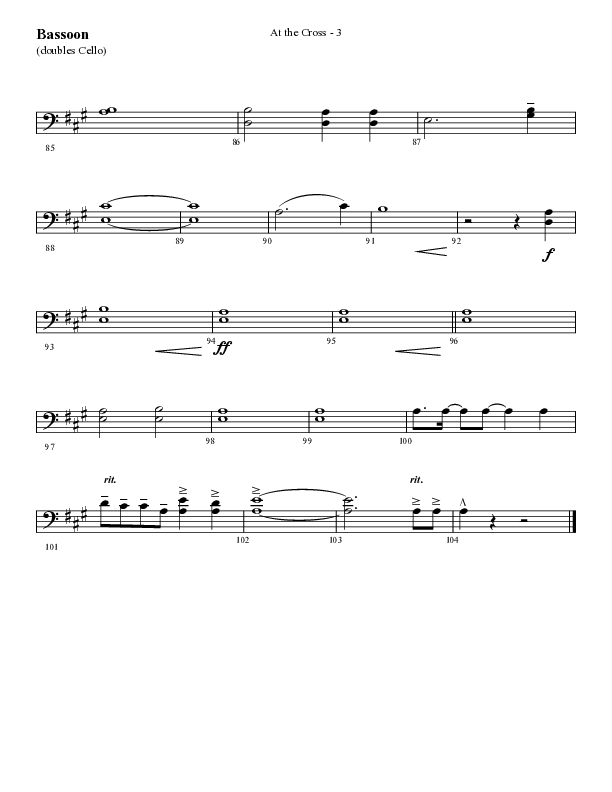 At The Cross (Choral Anthem SATB) Bassoon (Lifeway Choral / Arr. Cliff Duren)