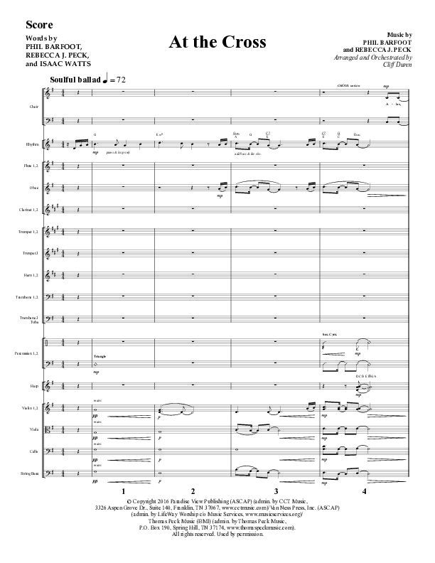 At The Cross (Choral Anthem SATB) Orchestration (Lifeway Choral / Arr. Cliff Duren)