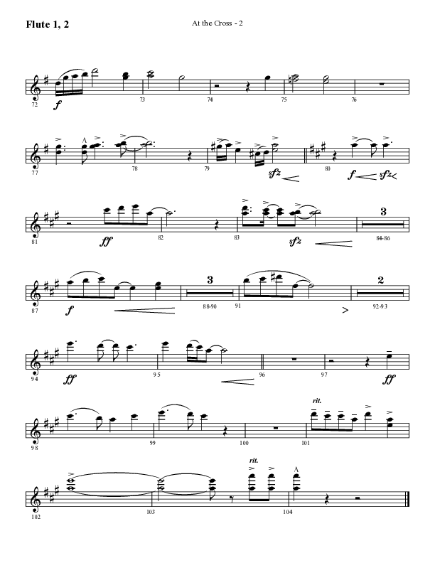 At The Cross (Choral Anthem SATB) Flute 1/2 (Lifeway Choral / Arr. Cliff Duren)