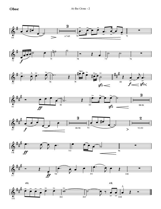 At The Cross (Choral Anthem SATB) Oboe (Lifeway Choral / Arr. Cliff Duren)
