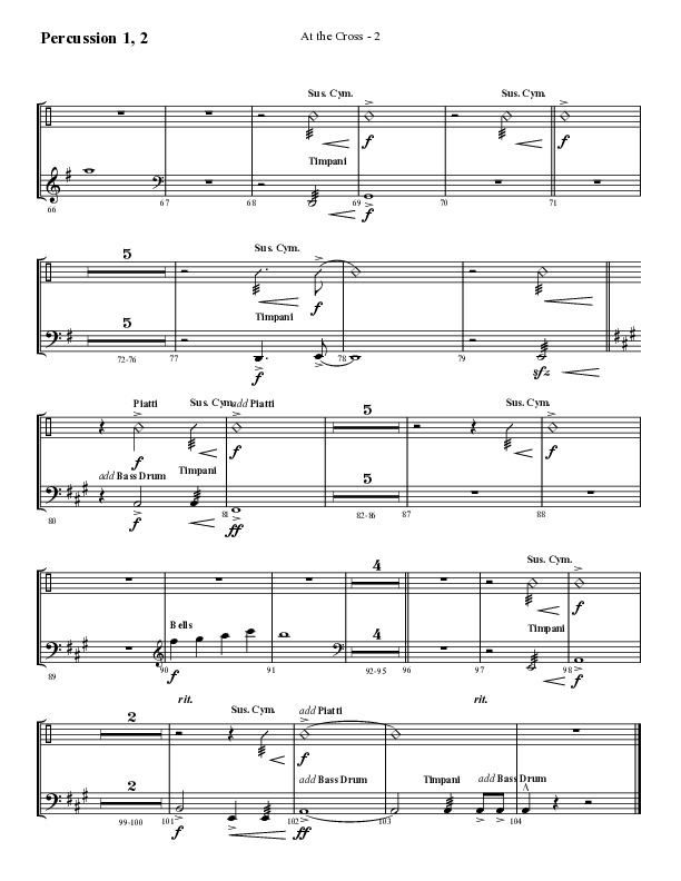 At The Cross (Choral Anthem SATB) Percussion 1/2 (Lifeway Choral / Arr. Cliff Duren)