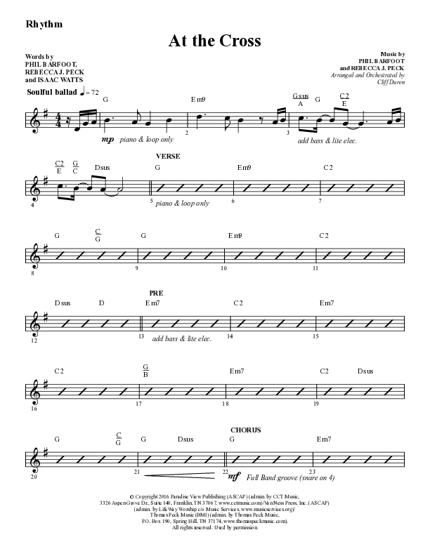 At The Cross (Choral Anthem SATB) Lead Melody & Rhythm (Lifeway Choral / Arr. Cliff Duren)