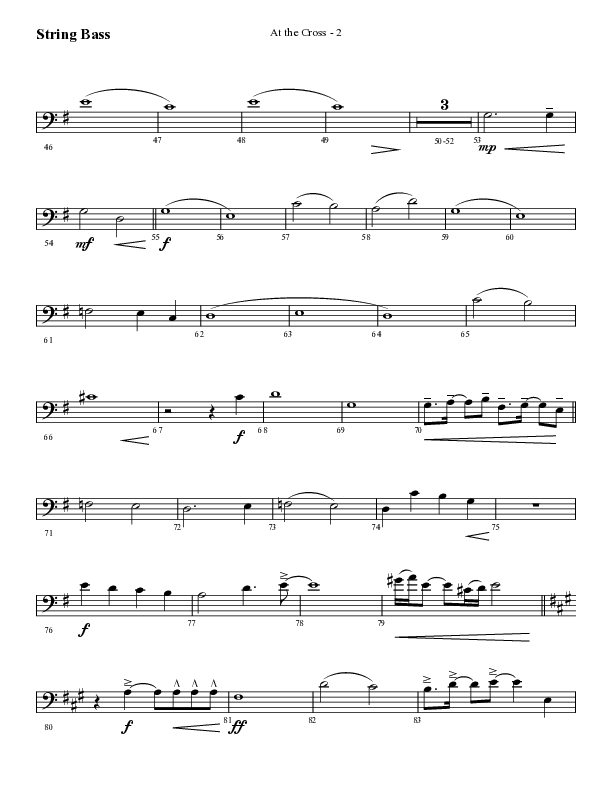 At The Cross (Choral Anthem SATB) String Bass (Lifeway Choral / Arr. Cliff Duren)