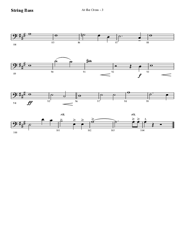 At The Cross (Choral Anthem SATB) String Bass (Lifeway Choral / Arr. Cliff Duren)
