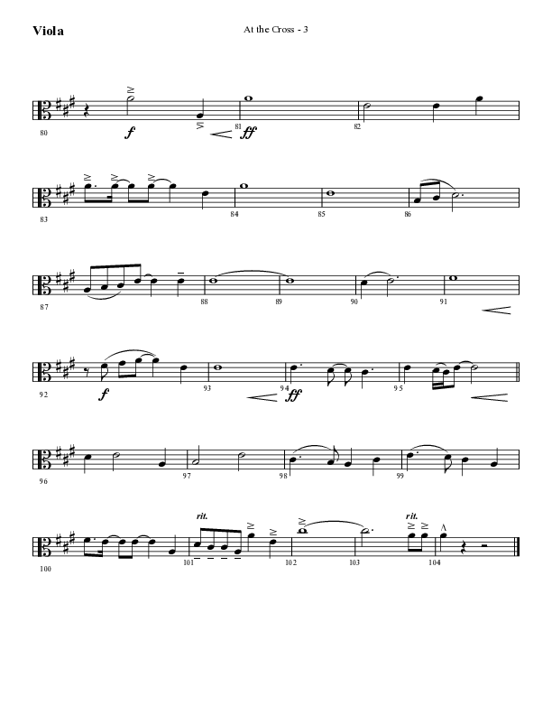 At The Cross (Choral Anthem SATB) Viola (Lifeway Choral / Arr. Cliff Duren)