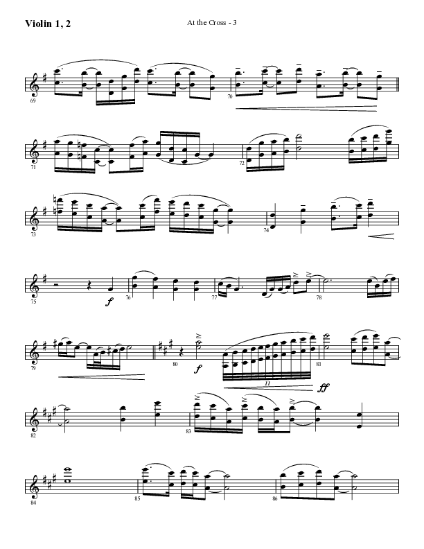 At The Cross (Choral Anthem SATB) Violin 1/2 (Lifeway Choral / Arr. Cliff Duren)