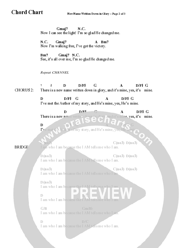 New Name Written Down In Glory (Choral Anthem SATB) Chord Chart (Word Music Choral / Arr. Daniel Semsen)