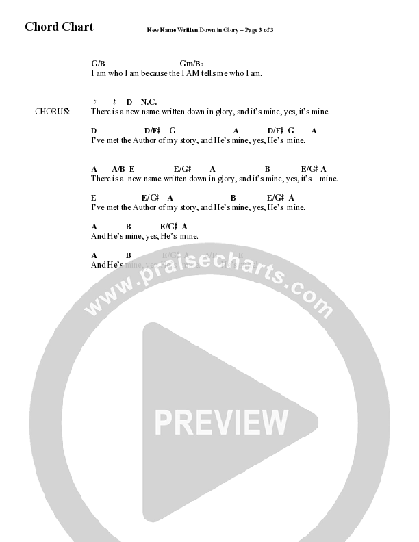 New Name Written Down In Glory (Choral Anthem SATB) Chord Chart (Word Music Choral / Arr. Daniel Semsen)