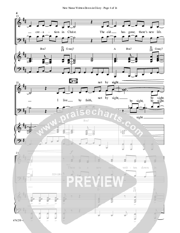 New Name Written Down In Glory (Choral Anthem SATB) Anthem (SATB/Piano) (Word Music Choral / Arr. Daniel Semsen)