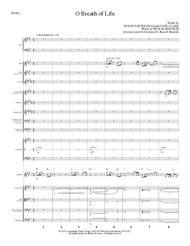 O Breath of Life (Choral Anthem SATB) Orchestration (Lillenas Choral / Arr. Russell Mauldin)