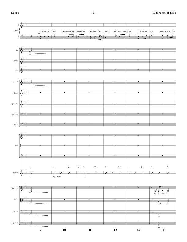 O Breath of Life (Choral Anthem SATB) Orchestration (Lillenas Choral / Arr. Russell Mauldin)
