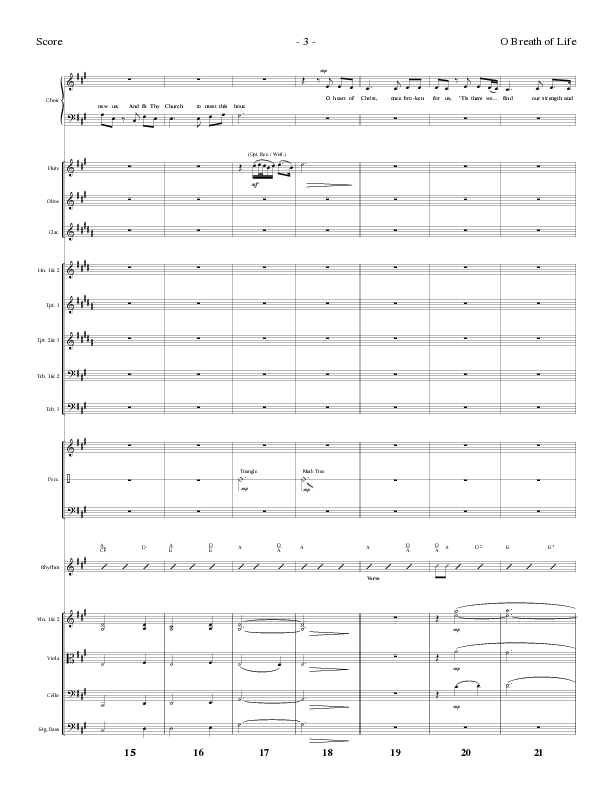 O Breath of Life (Choral Anthem SATB) Orchestration (Lillenas Choral / Arr. Russell Mauldin)