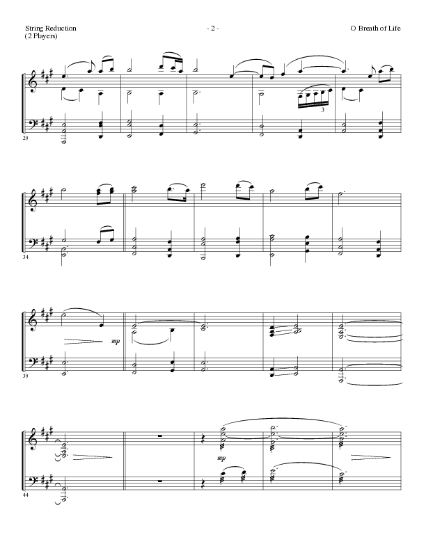 O Breath of Life (Choral Anthem SATB) String Reduction (Lillenas Choral / Arr. Russell Mauldin)