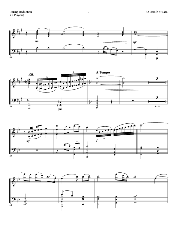 O Breath of Life (Choral Anthem SATB) String Reduction (Lillenas Choral / Arr. Russell Mauldin)