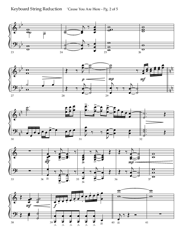 Cause You Are Here (Choral Anthem SATB) String Reduction (Lifeway Choral / Arr. John Bolin / Arr. Don Koch)