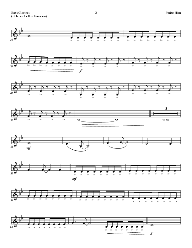 Praise Him (Choral Anthem SATB) Bass Clarinet (Lillenas Choral / Arr. Daniel Semsen)