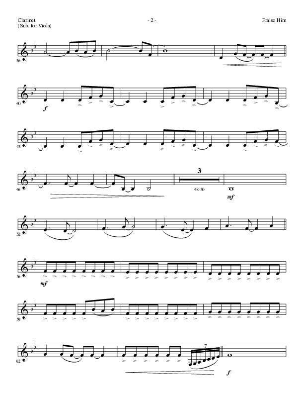 Praise Him (Choral Anthem SATB) Clarinet (Lillenas Choral / Arr. Daniel Semsen)