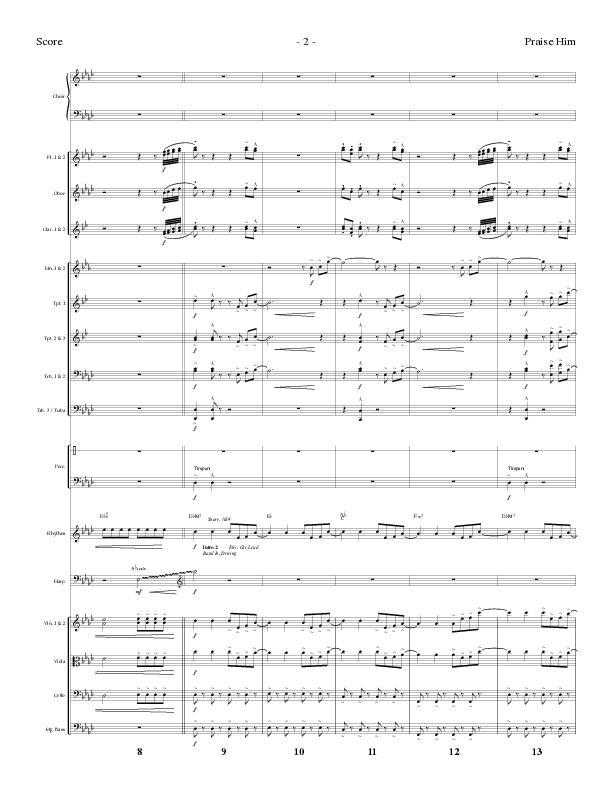 Praise Him (Choral Anthem SATB) Orchestration (Lillenas Choral / Arr. Daniel Semsen)