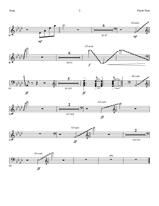Praise Him (Choral Anthem SATB) Harp (Lillenas Choral / Arr. Daniel Semsen)