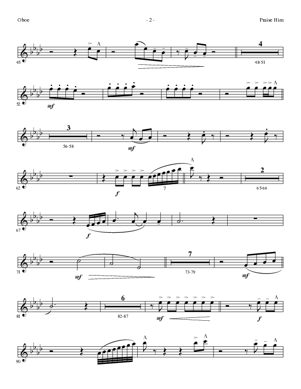 Praise Him (Choral Anthem SATB) Oboe (Lillenas Choral / Arr. Daniel Semsen)