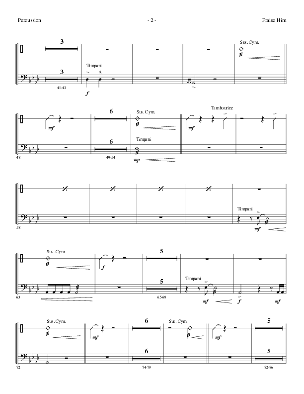 Praise Him (Choral Anthem SATB) Percussion (Lillenas Choral / Arr. Daniel Semsen)