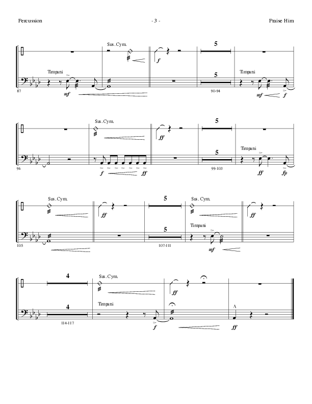 Praise Him (Choral Anthem SATB) Percussion (Lillenas Choral / Arr. Daniel Semsen)