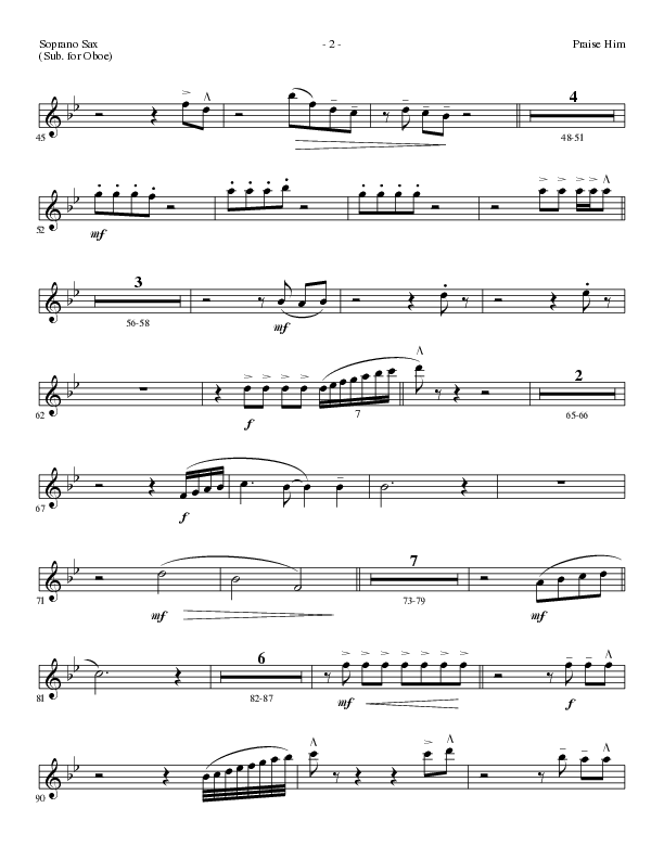 Praise Him (Choral Anthem SATB) Soprano Sax (Lillenas Choral / Arr. Daniel Semsen)