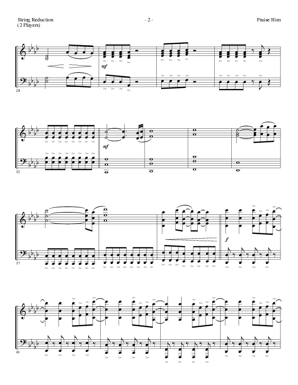 Praise Him (Choral Anthem SATB) String Reduction (Lillenas Choral / Arr. Daniel Semsen)