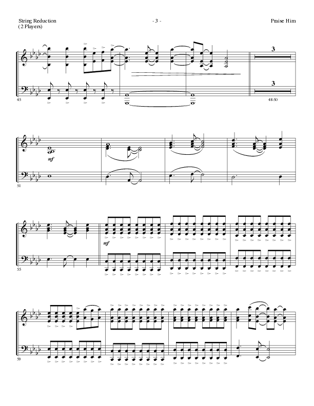 Praise Him (Choral Anthem SATB) String Reduction (Lillenas Choral / Arr. Daniel Semsen)