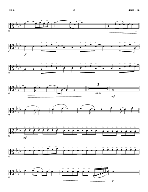 Praise Him (Choral Anthem SATB) Viola (Lillenas Choral / Arr. Daniel Semsen)